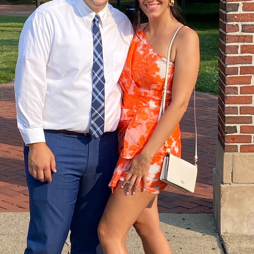 Orange and white mini dress!